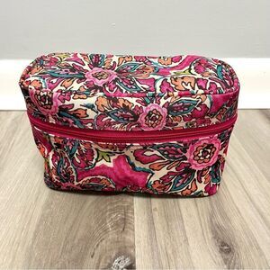Vera Bradley Floral Pink Zip Around Cosmetic Makeup Bag